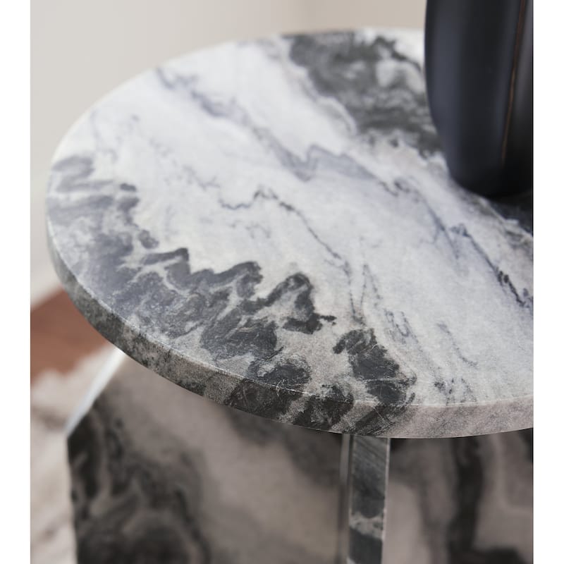 Signature Design by Ashley Wrenlane Black/White Accent Table - 15" W x 15" D x 23" H