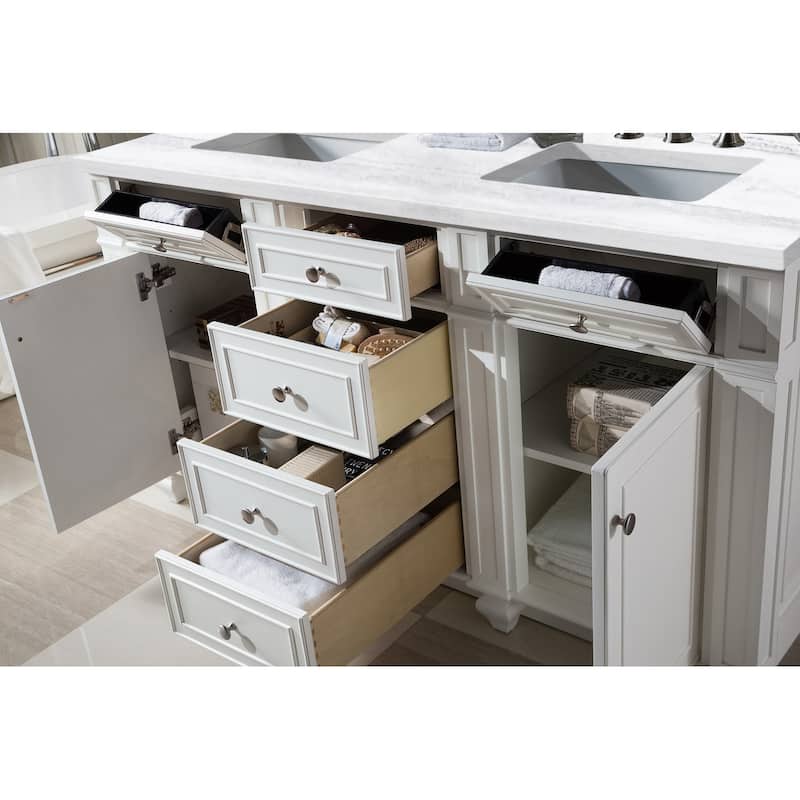 James Martin Vanities Bristol 60" Double Vanity, Bright White