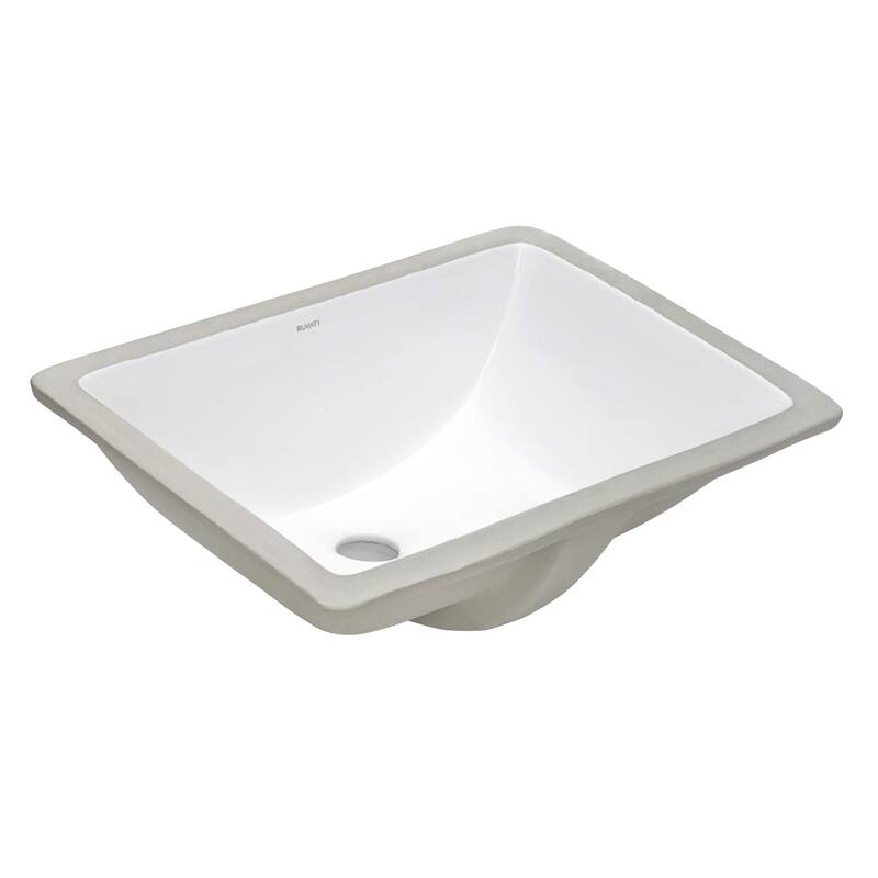 Ruvati 16 x 11-3/4 inch Undermount Bathroom Vanity Sink White Rectangular Porcelain Ceramic with Overflow - RVB0718