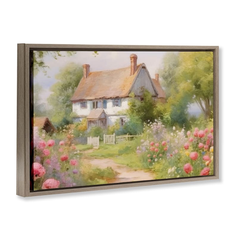 Stupell Nature Filled Cottage Garden Framed Floater Canvas Wall Art Design By Nini Art