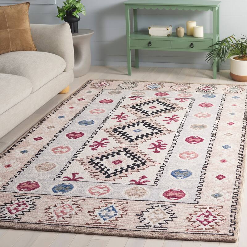 SAFAVIEH Handmade Metro Filoftia Wool Rug - 4' x 6' - Ivory/Rust