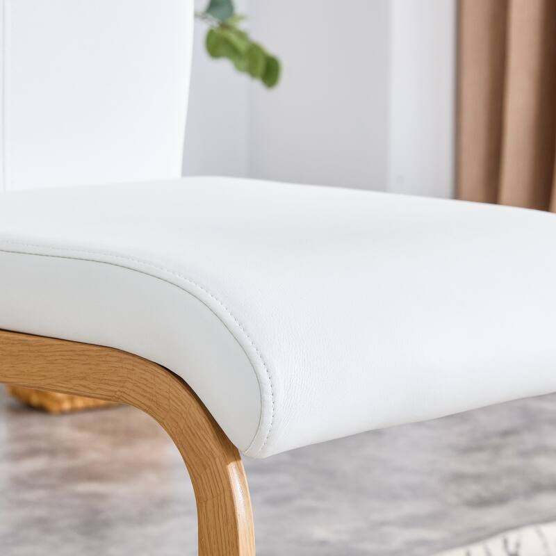 Modern Dining Chair Set of 4, High Back Upholstered Side Chair with C-Shaped Tube Metal Legs Office Chair, Club Guest Chair