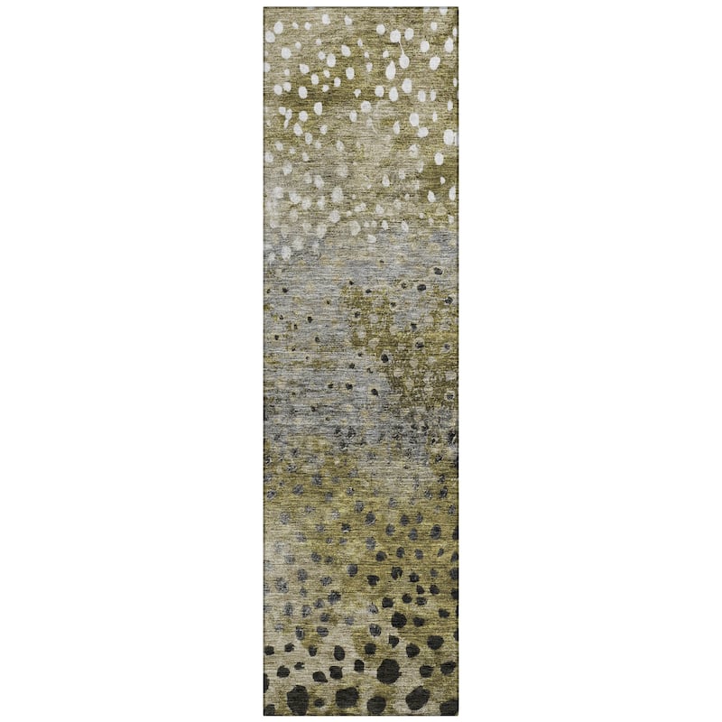 Machine Washable Indoor/ Outdoor Abstract Modern Chantille Rug