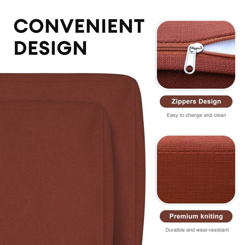 FINCATI 27" × 27" Sectional Cushion Slipcover, Outdoor Cushion Replacement Cover, Patio Seat Cover 27 Inches (COVER ONLY!)