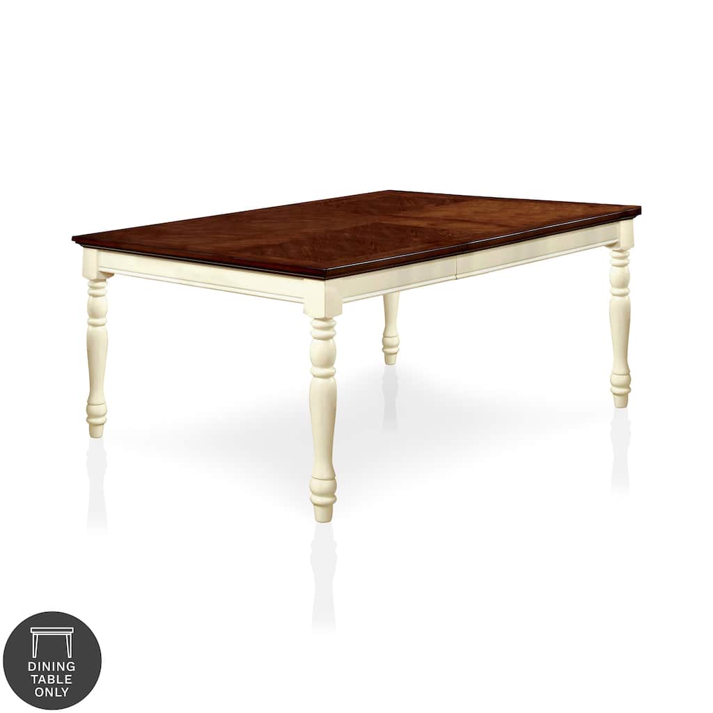 Furniture of America Bethannie 2-tone 78-inch Expandable Dining Table