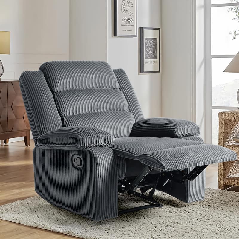 Modern 36'' W Cotton/ Corduroy Push Back Manual Recliner Chair