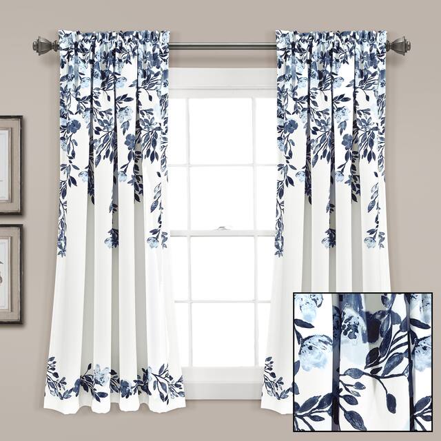 Porch & Den Elcaro Floral Room Darkening Curtain Panel Pair