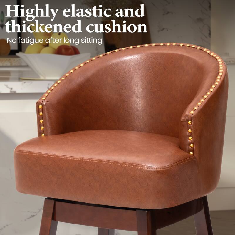 31.9"H Height Solid Wood Swivel Indoor BarStools Set of 2 or 4