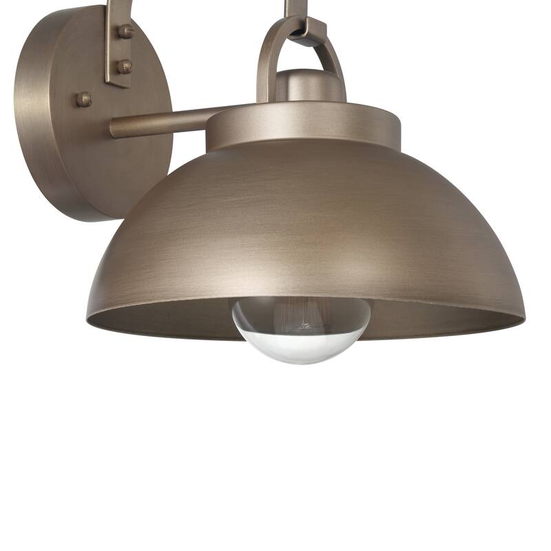 Easton Metal Shade and Exposed Bulb Wall Mounted Outdoor Light - 10.5"L x 9.0"W x 12.4"H