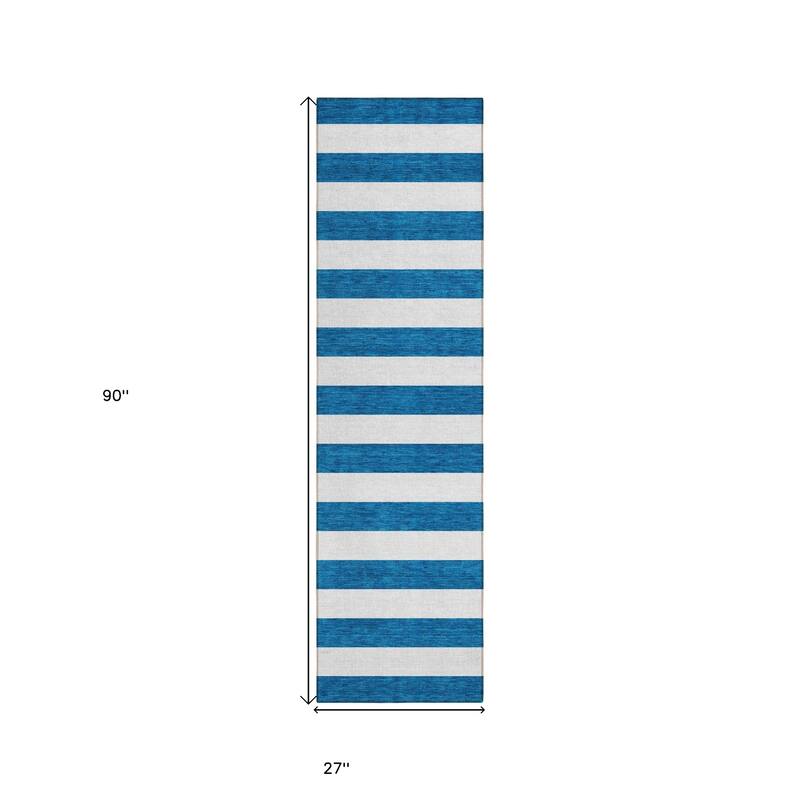 Rana Stripe Weather Resistant Blended Style Outdoor Rug