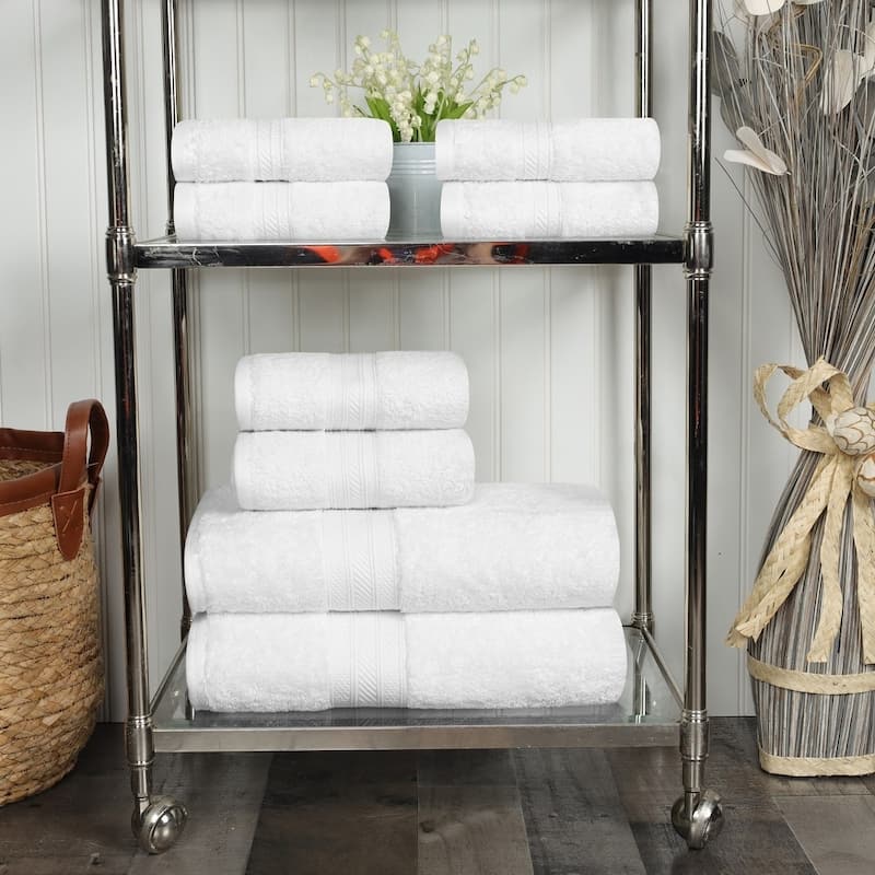 Superior Long Staple Cotton Ultra-Plush Solid 8-Piece Towel Set