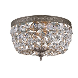 Crystorama 2 Light Clear Crystal Bronze Ceiling Mount - 10'' W x 7'' H