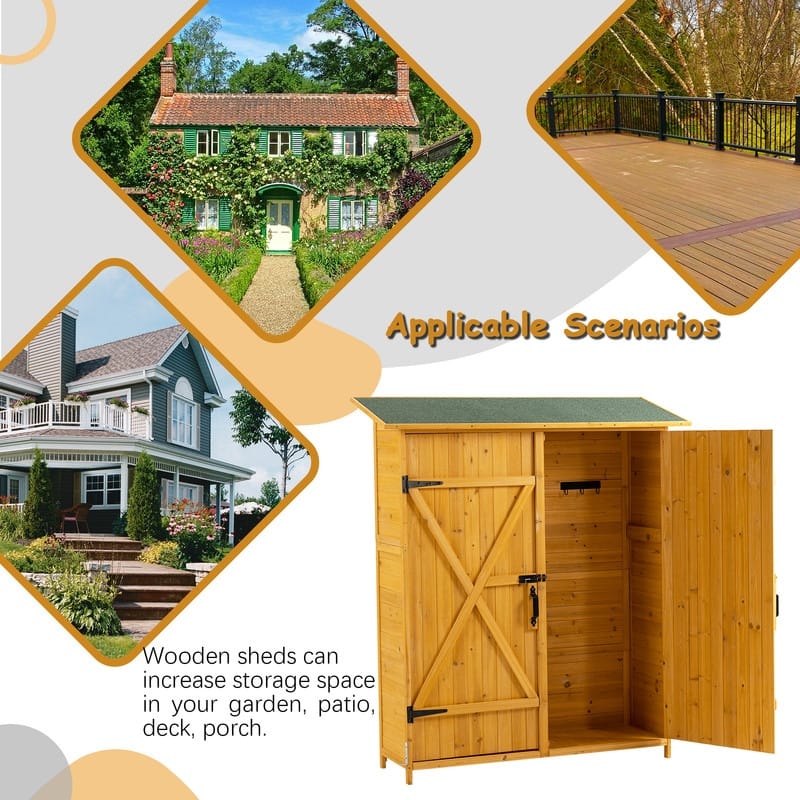 Outdoor Shed with Lockable Door & Detachable Shelves,Storage Cabinet