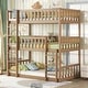 preview thumbnail 21 of 25, Twin Size Triple Bunk Bed, Rubber Wood Frame with Ladders, Guardrails, Detachable Design for Kids Room, Easy Assembly, Black