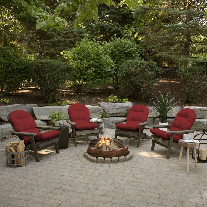 ARDEN Outdoor Plush Modern Tufted Adirondack Cushion, Set of 2, 20 x 18