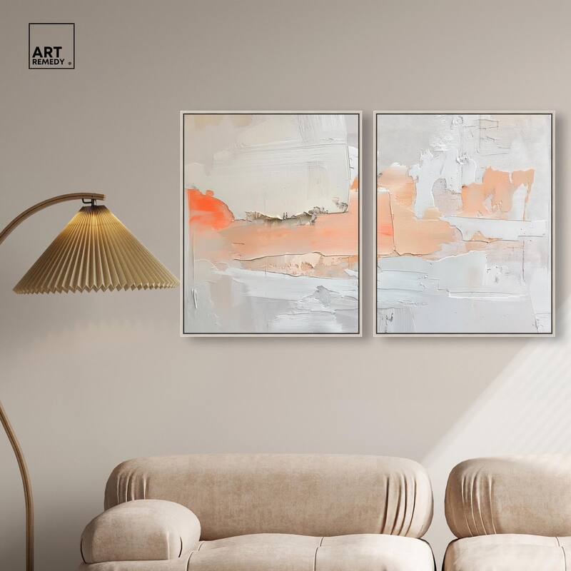 Orange Mist Halo Canvas Set of 2 by Art Remedy