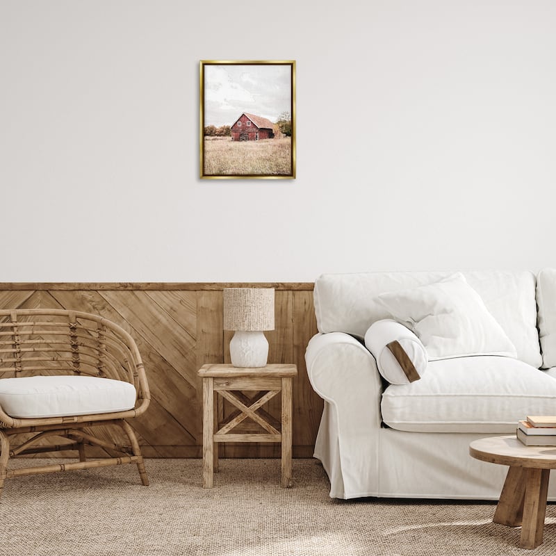 Stupell Red Barn Country Terrain Framed Floater Canvas Wall Art Design By Susan Ball