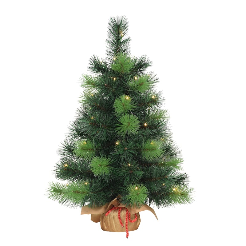 Puleo International Pre-Lit 2' Tabletop Artificial Christmas Tree
