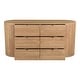 preview thumbnail 3 of 6, Aurelle Home Tezzi Modern 6-drawer Solid Oak Rounded Dresser