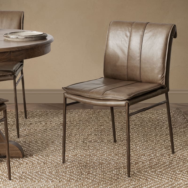 Classic Home Tuscan Genuine Leather Dining Chair (Set of 2)
