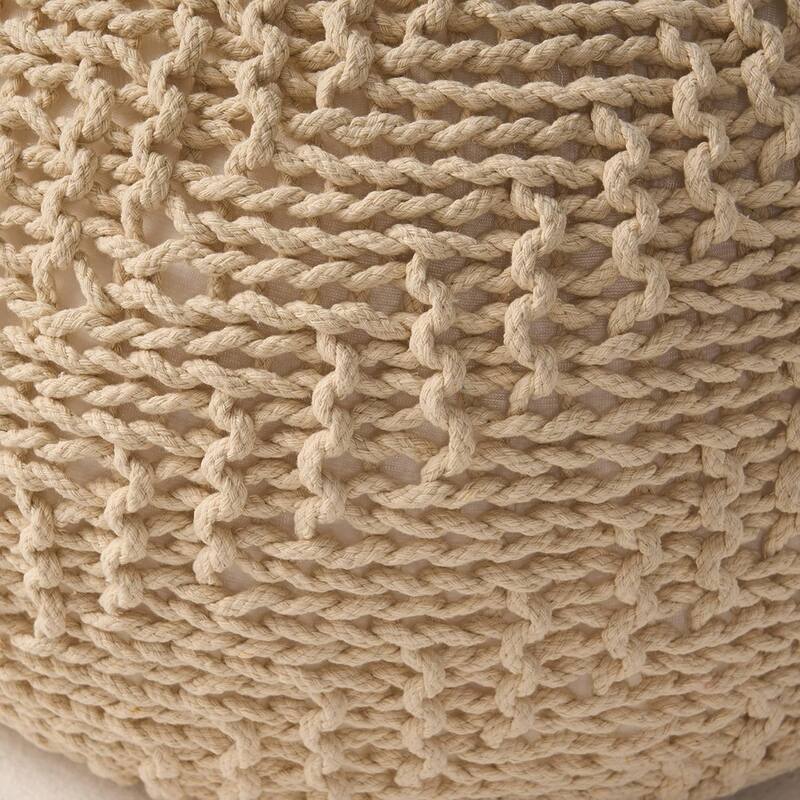 Charming Knitted Pouf for Stylish and Comfortable Living Spaces