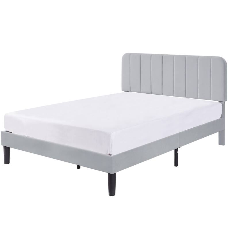 Javlergo Upholstered Bed Frames with Height-adjustable Headboard