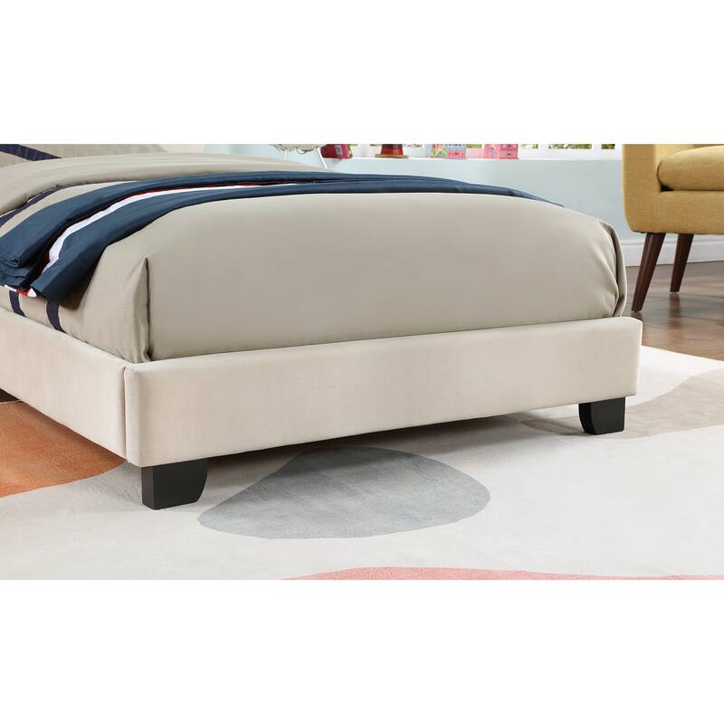 Pink Upholstered Twin Size Platform with Shell Design