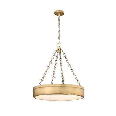 Anders by Z-Lite 3 Light Pendant in Rubbed Brass
