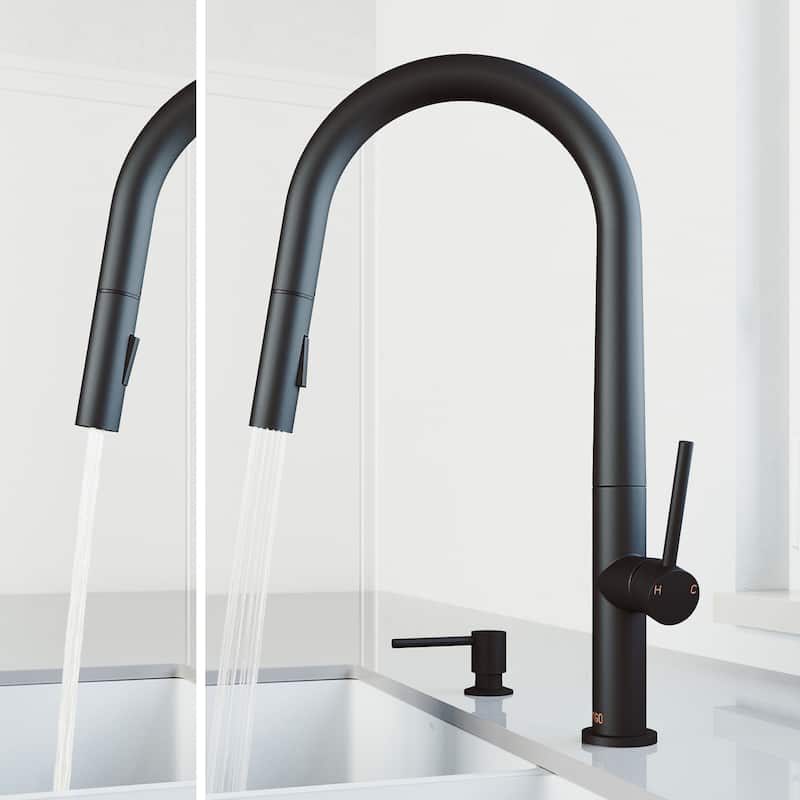 VIGO Greenwich 18" H Single Handle Pull-Down Sprayer Kitchen Faucet