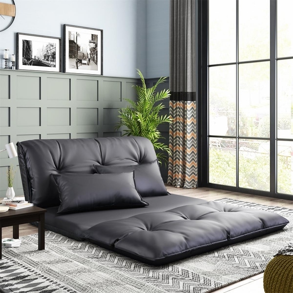 Porch & Den Adjustable Foldable Floor Sofa with Two Pillows. Opens flyout.