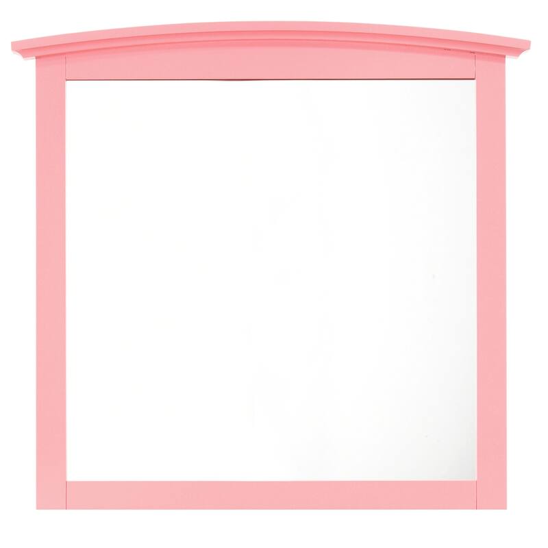 Wooden Framed Rectangular Dresser Wall Mirror - 37" - Pink