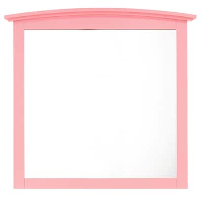 Wooden Framed Rectangular Dresser Wall Mirror - 37" - Pink