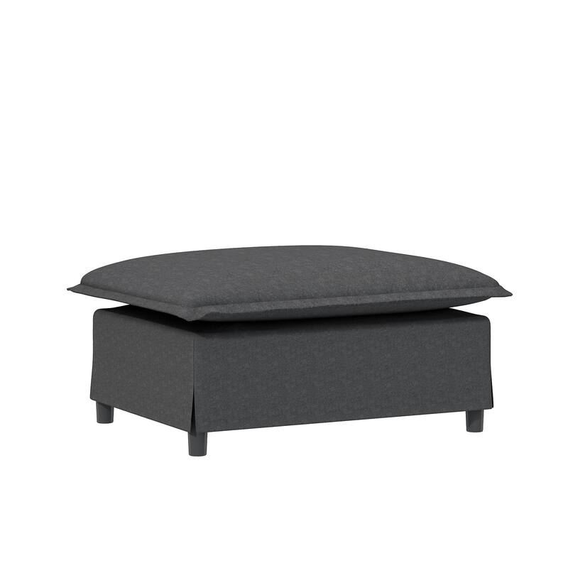 Chenille Sectional Sofa U Shaped Cloud Couch Set w/Ottoman, Pillows