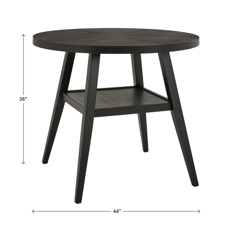 Savinhill Black Finish 44" Round Counter Height Table with Shelf by iNSPIRE Q Modern