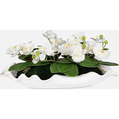 Uttermost 60234 Opulence Orchid 12" Tall Ceramic Faux Flora Planter