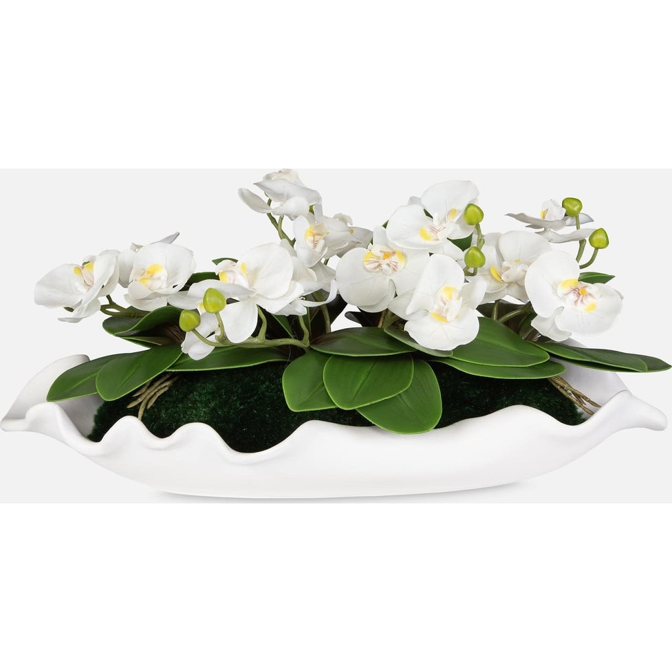 Uttermost 60234 Opulence Orchid 12" Tall Ceramic Faux Flora Planter