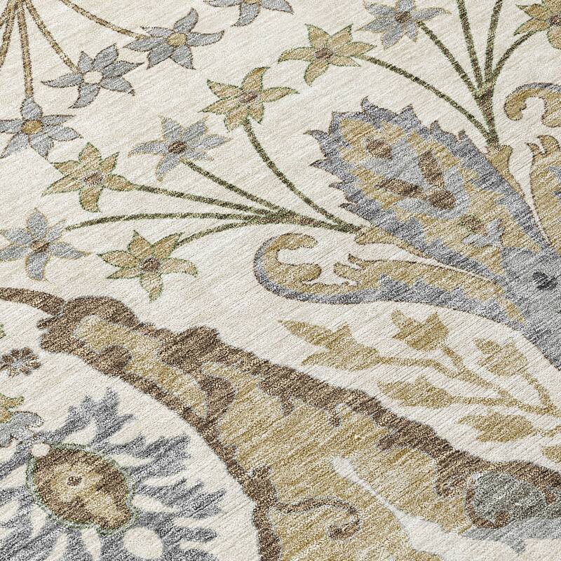 HomeRoots Floral Transitional Rectangle Outdoor Rug