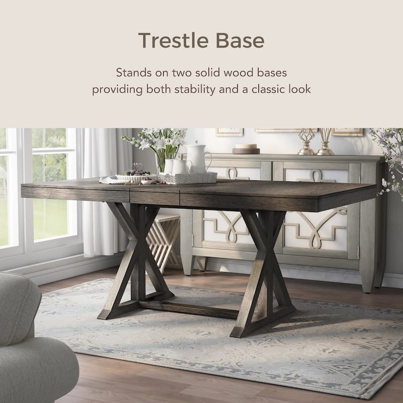 Carbon Loft Valjean Rustic Grey 78-inch Wood Wood Expandable Dining Table