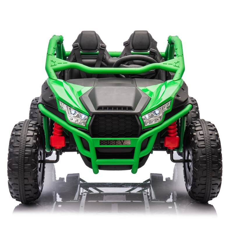 24V Two-seater Kids Ride w/Parents Control,20in seat width,400W Super high power,Horn,Rear storage space,For Kids aged 3+