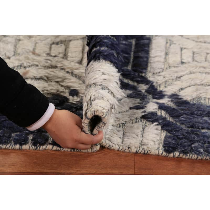 Contemporary Moroccan Oriental Foyer Rug Hand-Knotted Wool Carpet - 2'0"x 3'0"