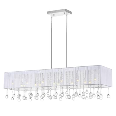 Water Drop 17 Light Drum Shade Chandelier With Chrome Finish