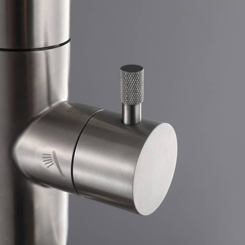89"H Stainless Steel Freestanding Outdoor Shower with Handheld shower