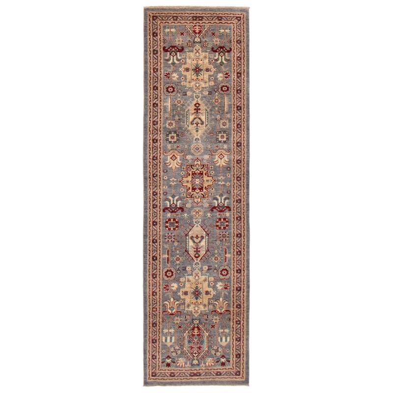 ECARPETGALLERY Hand-knotted Aryana Grey Wool Rug - 2'8 x 9'7 - Grey - 2'8 x 9'7
