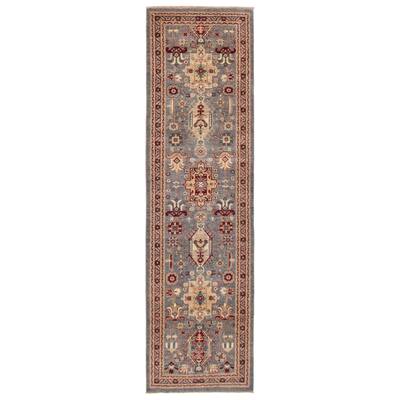 ECARPETGALLERY Hand-knotted Aryana Grey Wool Rug - 2'8 x 9'7