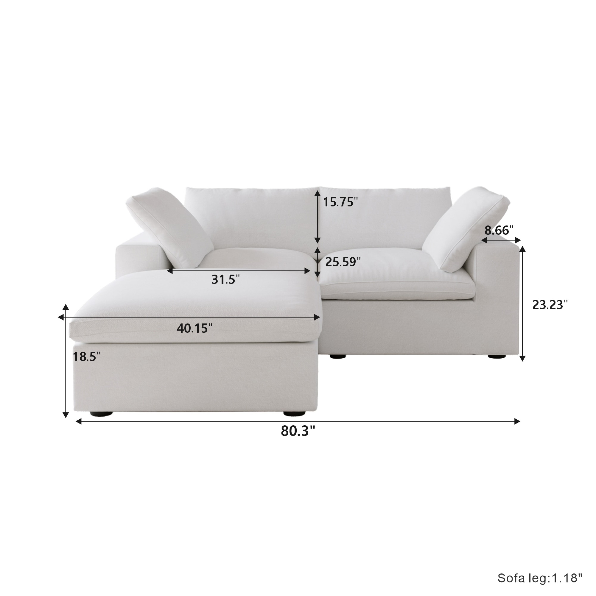 L-Shaped Convertible Modular Sectional Sofa Couch with Storage Seat