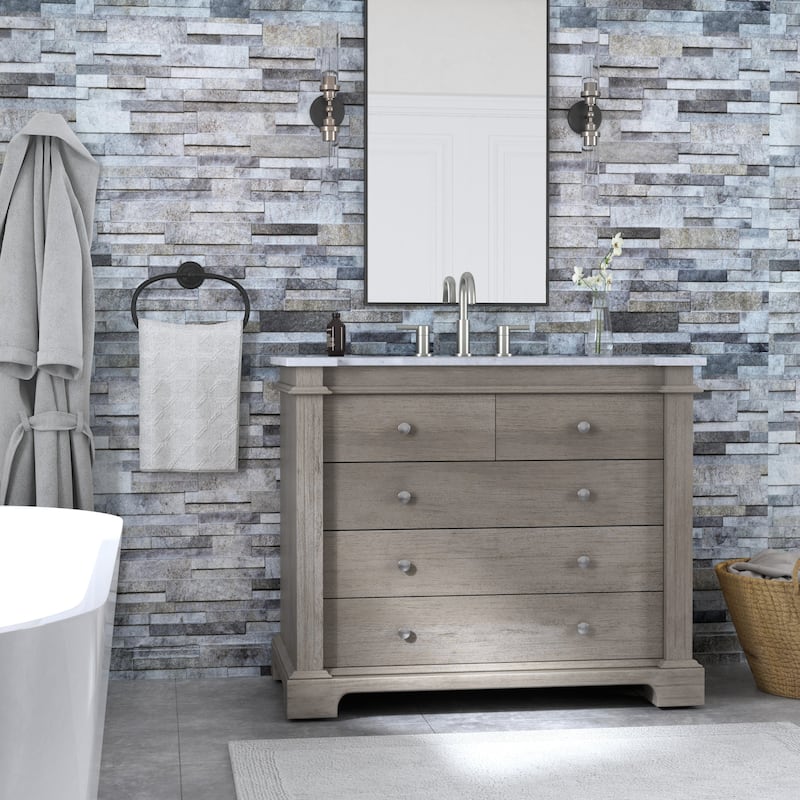 Rachelle 42" Single Bathroom Vanity Set - Stained - Gray