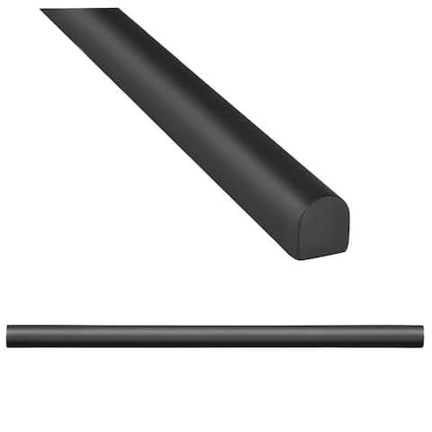 Trendy Iron Black 0.75 in. x 12 in. Matte Metal High Pencil Liner Tile ( Set of 5)