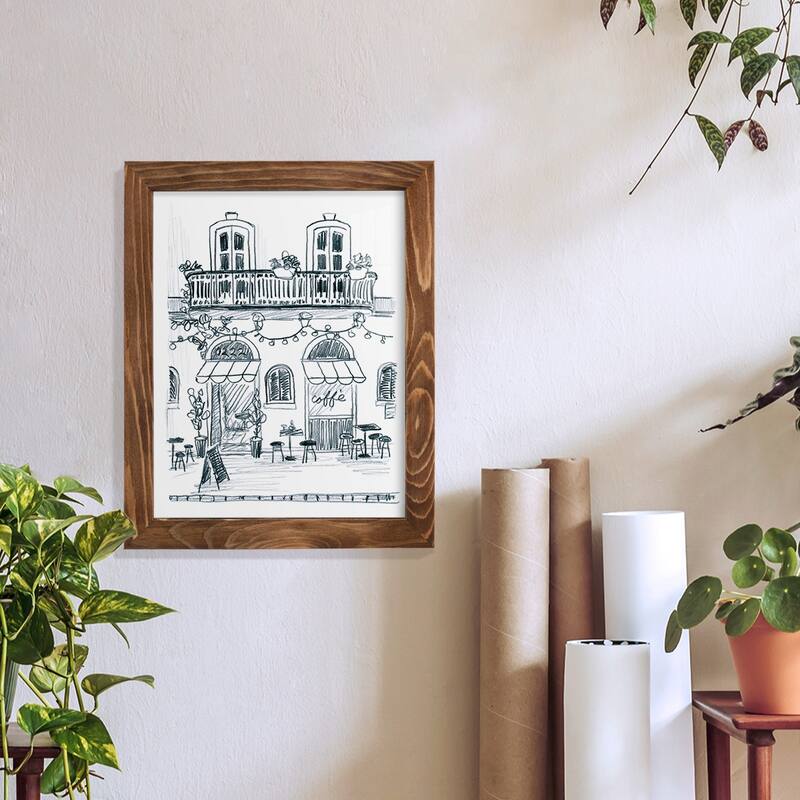 Italian Street Sketch II -Framed Print w/glass-Cherry Red