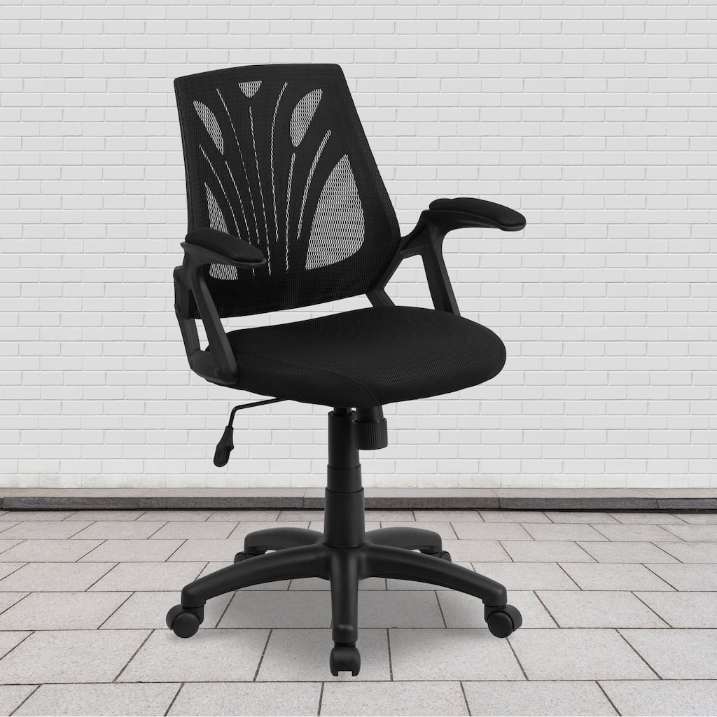 Mid-Back Designer Mesh Swivel Task Office Chair with Open Arms