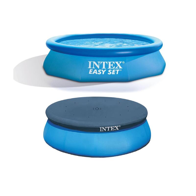 Intex Easy Set 10' x 30" Round Inflatable Above Ground Swimming Pool with Cover - 18.9